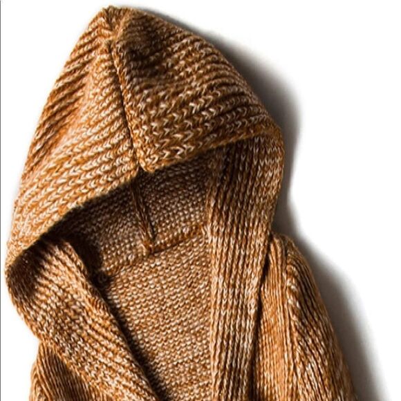 Men's Casual Loose Horn Button Up Mid Long Hooded - Picture 10 of 16